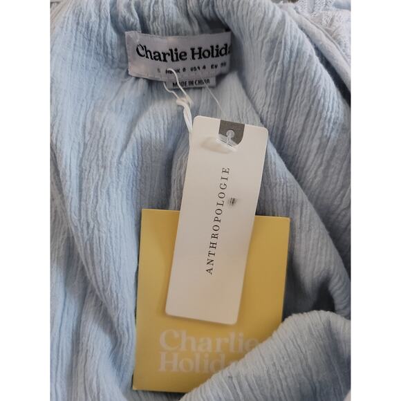 NWT Anthropologie Eyelet Cover-Up Blue Tunic Dress - Small - Picture 4 of 7